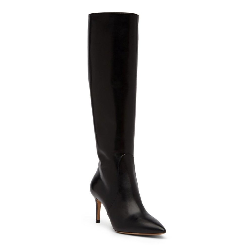 $1250+ BALLY Eilette Point Toe Boot BLACK LEATHER GLAMOROUS SLEEK 35.5 5.5(M7)